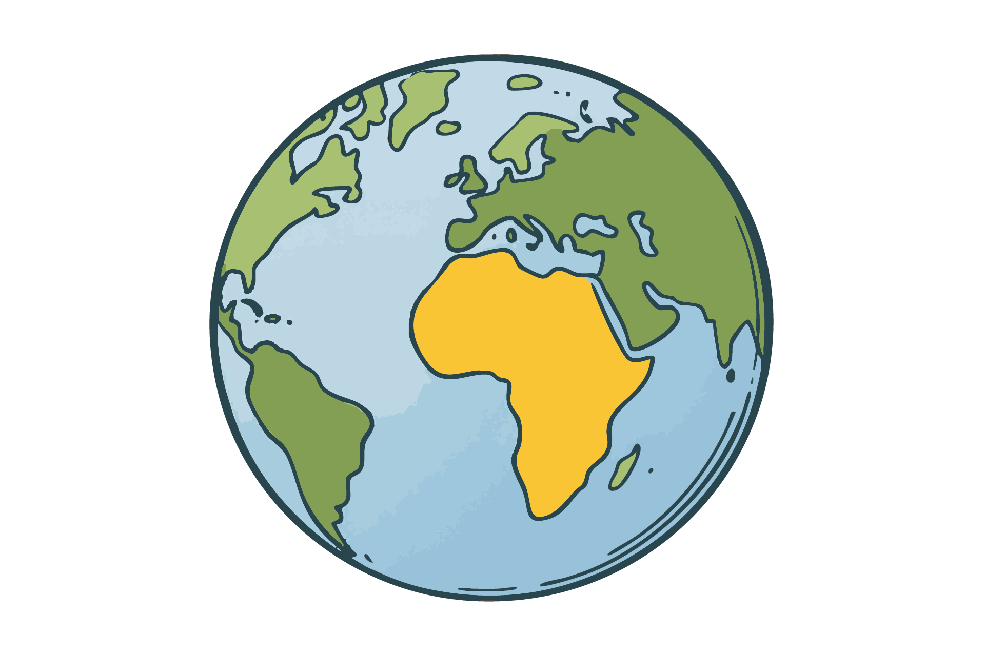 Weltkugel im Comic-Stil